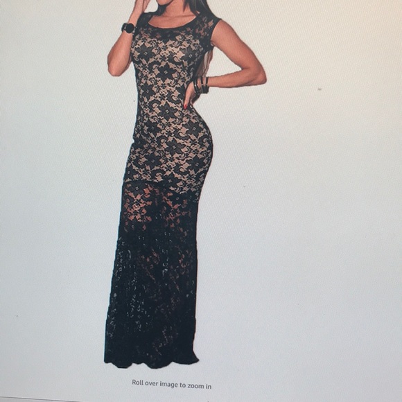 NWOT TRENDY Sexy Party Long Evening Dress Fitted L - Picture 1 of 6